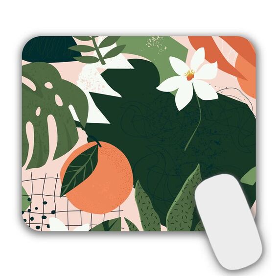 AOKSUNOVA Mauspad Mädchen Klein Motiv 240 x 200mm Mousepad Art Bunt Mousepad Muster Orange