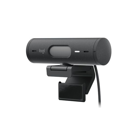 Logitech Brio 500 Full-HD-Webcam mit Auto-Lichtkorrektur, Zeigemodus, Doppelmikrofon + Rauschunterdrückung, Webcam-Abdeckung, für Microsoft Teams, Google Meet, Zoom, USB-C-Kabel - Graphit