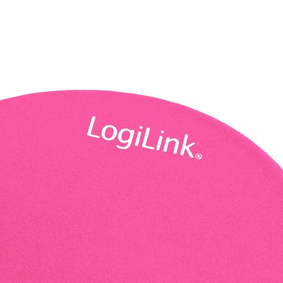 Logilink Mauspad mit Silikon Gel Handauflage, pink
