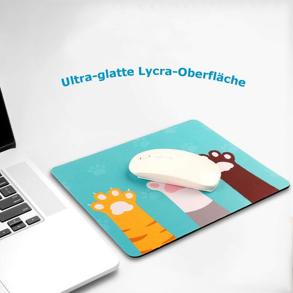 AOKSUNOVA Mauspad Gaming Mouse Pad rutschfest 24 x 20 x 0,3 cm Mauspad mit Katze Motiv Niedliches Design