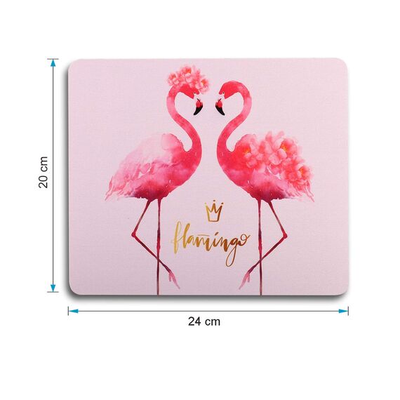AOKSUNOVA Mauspad Klein Mauspad Flamingo Mousepad Motiv Rosa 24x20cm für Computer und Laptop