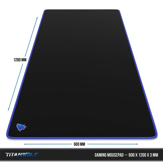 CSL - Übergröße Mauspad Gaming Titanwolf 1200x600mm - XXXL Mousepad groß mit Motiv - XXXL Tischunterlage Large Size - verbessert Präzision und Geschwindigkeit - XXL z.B. für Logitech Maus und Tastatur