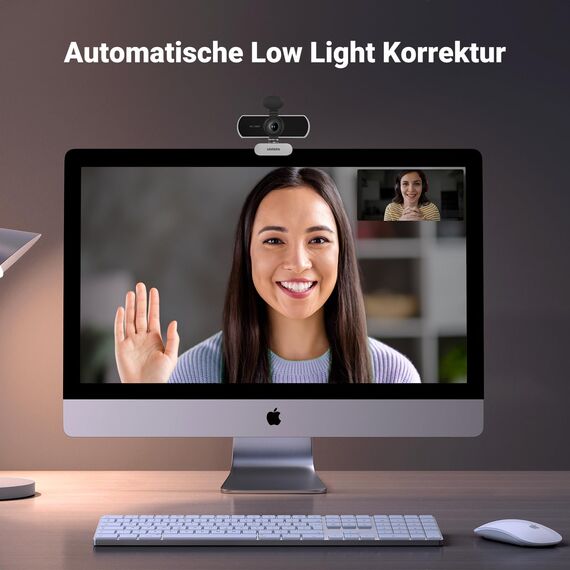 UGREEN FineCam Lite 1080P Webcam Full HD 1080P/30fps USB A Webcam mit Mikrofon für PC, automatische Lichtkorrektur, 90° Ansicht, USB Webcam für Live Streaming, Konferenzen Switch 2 (Silbergrau)