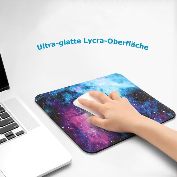 AOKSUNOVA Mauspad Klein Mousepad mit Motiv Galaxy Star 24 x 20 cm Waschbar