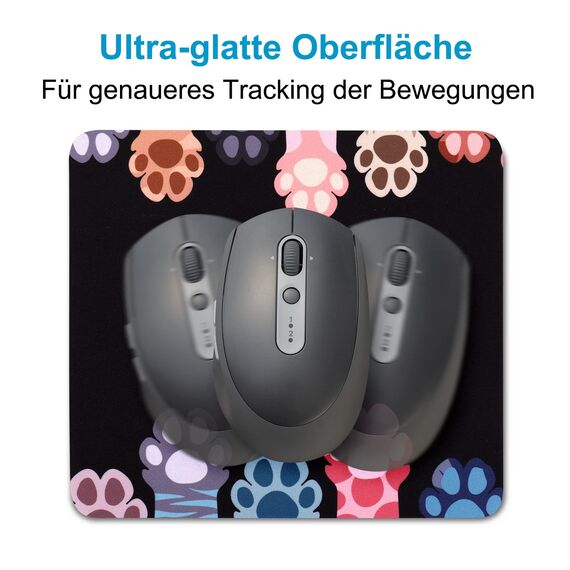 AOKSUNOVA Mini Mauspad mit Motiv 180 x 160 mm Kleines Mauspad Mousepad Bunt Katze