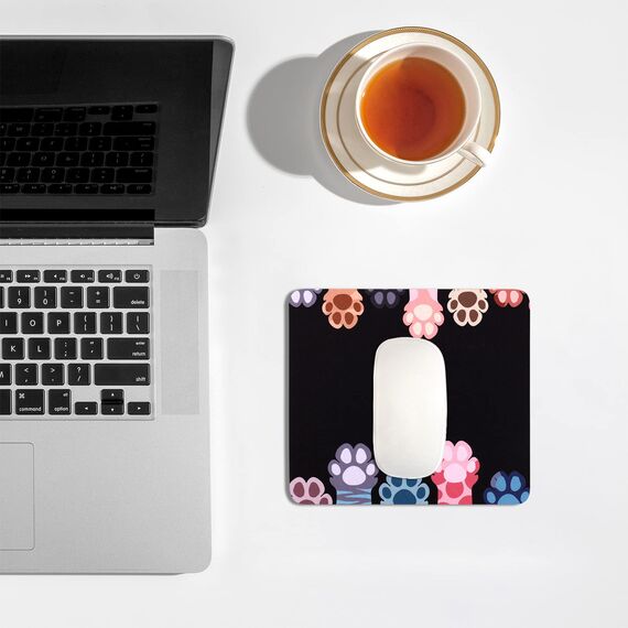 AOKSUNOVA Mini Mauspad mit Motiv 180 x 160 mm Kleines Mauspad Mousepad Bunt Katze