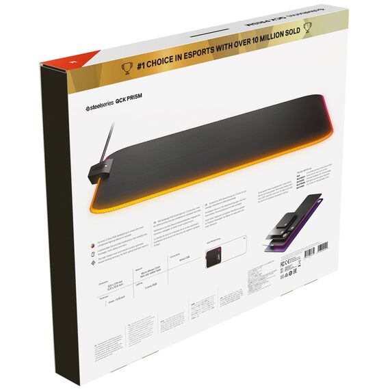 SteelSeries QcK Prism Cloth M - Gaming Mauspad – 2 Zonen RGB-Beleuchtung – Mittelgroße (320mm x 270mm x 6mm)