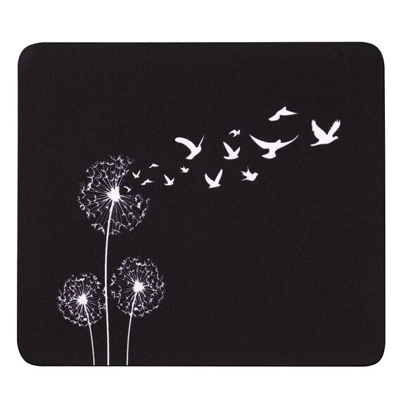 AOKSUNOVA Mauspad Mini 180 x 160 mm Mauspad Klein mit Motiv Mousepad Design Schwarz
