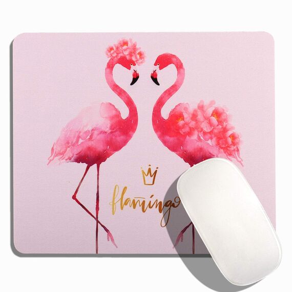 AOKSUNOVA Mauspad Klein Mauspad Flamingo Mousepad Motiv Rosa 24x20cm für Computer und Laptop