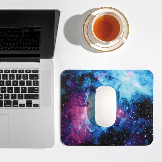 AOKSUNOVA Mauspad Klein Mousepad mit Motiv Galaxy Star 24 x 20 cm Waschbar