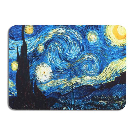 AOKSUNOVA Gaming Mauspad Klein mit Motiv Van Gogh 28 x 20 cm Mousepad mit Design Mädchen Bunt