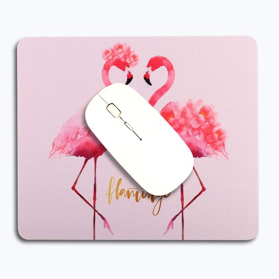 AOKSUNOVA Mauspad Klein Mauspad Flamingo Mousepad Motiv Rosa 24x20cm für Computer und Laptop