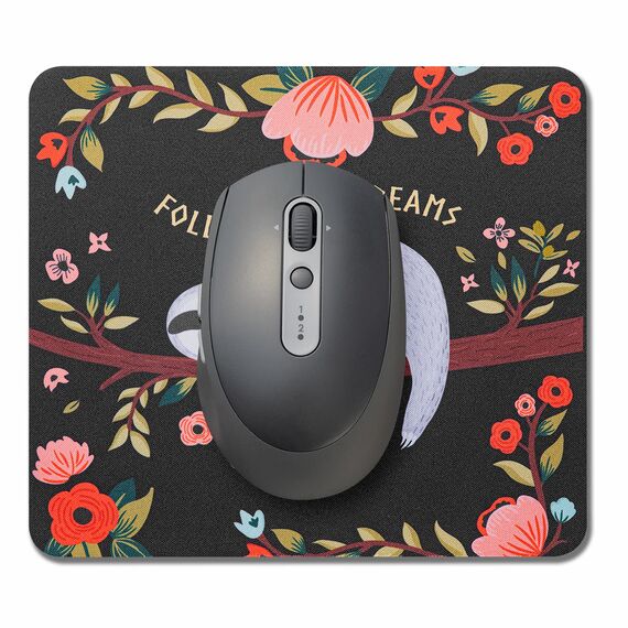AOKSUNOVA Mauspad Klein 18 x 16 cm Mauspad Mini Bunt Mousepad mit Motiv Niedliches Faultier Lustig Design