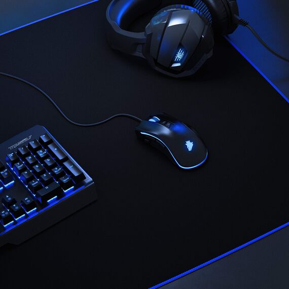 CSL - Übergröße Mauspad Gaming Titanwolf 1200x600mm - XXXL Mousepad groß mit Motiv - XXXL Tischunterlage Large Size - verbessert Präzision und Geschwindigkeit - XXL z.B. für Logitech Maus und Tastatur