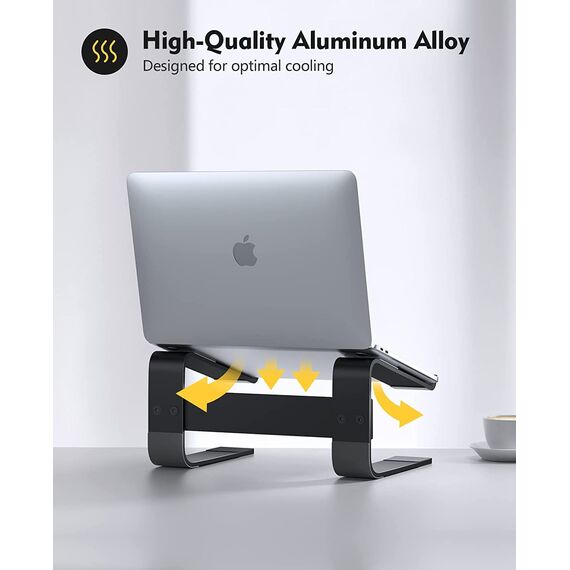 Soqool Laptop Ständer, Aluminium Laptop Stand mit Belüftung, Ergonomisch Laptop Halterung für Schreibtisch, Kompatibel mit MacBook Air/Pro, Lenovo, Huawei, Acer, Dell, HP (10-17 Zoll)
