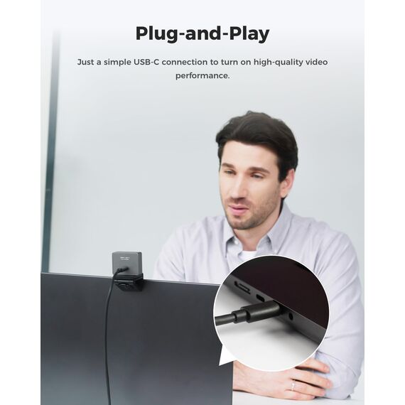 OBSBOT Meet 2-4K Webcam für PC mit 1/2" Sensor, KI Framing& Autofokus, Beauty-Modus, Gestensteuerung, 60 FPS, Zwillingsmi, Leicht USB Kamera für Streaming, Meetings, Gaming, Video Calls. (Space Grau)