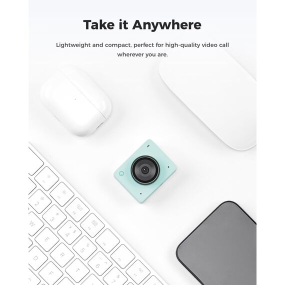 OBSBOT Meet 2-4K Webcam für PC mit 1/2" Sensor, KI Framing& Autofokus, Beauty-Modus, Gestensteuerung, 60 FPS, Zwillingsmi, Leicht USB Kamera für Streaming, Meetings, Gaming, Video Calls. (Auroragrün)