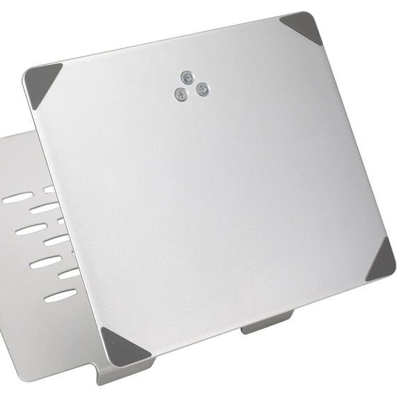 Amazon Basics Verstellbarer ergonomischer Laptopständer mit Wärmeabzug, stufenlose Höhen- und Winkelverstellung, ideal für einen Laptop bis 43,9 cm (17,3 Zoll), 27.9 x 23 x 5.6 cm, Silber