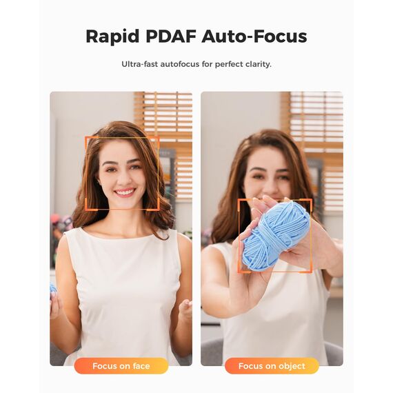 OBSBOT Tiny 2 Lite - 4K Webcam PTZ KI Tracking Streaming Kamera, Webcam mit Mikrofon, 1/2" Sensor, HDR, Gestensteuerung, 60 FPS PC Kamera, USB Web Cam für Meetings, Gaming, Video Calls, etc.