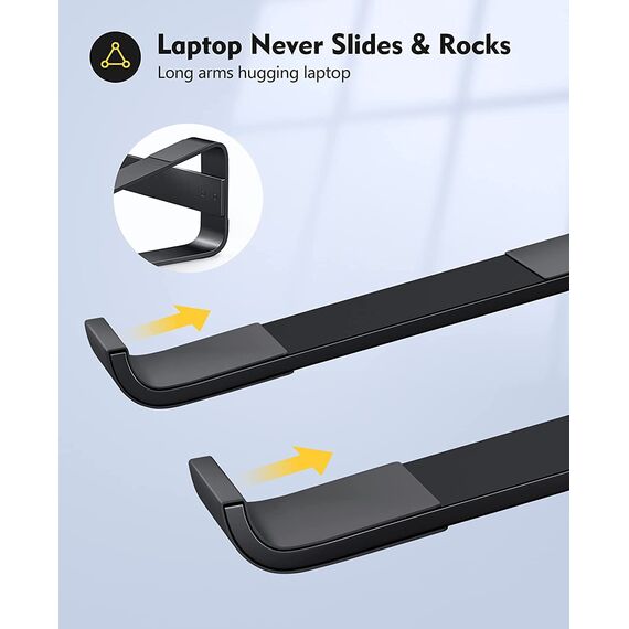 Soqool Laptop Ständer, Aluminium Laptop Stand mit Belüftung, Ergonomisch Laptop Halterung für Schreibtisch, Kompatibel mit MacBook Air/Pro, Lenovo, Huawei, Acer, Dell, HP (10-17 Zoll)