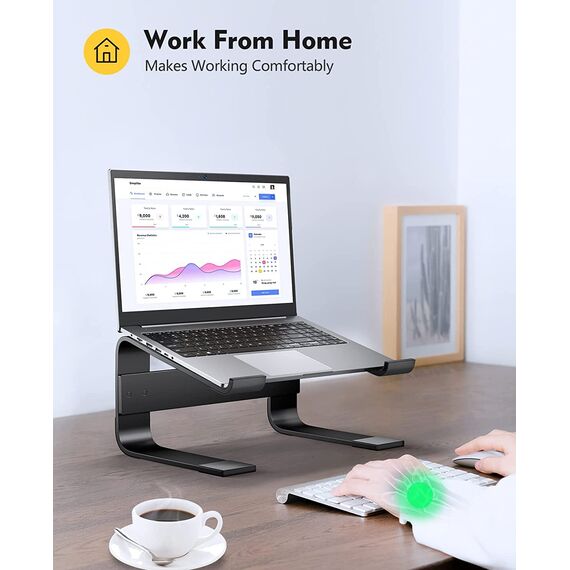 Soqool Laptop Ständer, Aluminium Laptop Stand mit Belüftung, Ergonomisch Laptop Halterung für Schreibtisch, Kompatibel mit MacBook Air/Pro, Lenovo, Huawei, Acer, Dell, HP (10-17 Zoll)