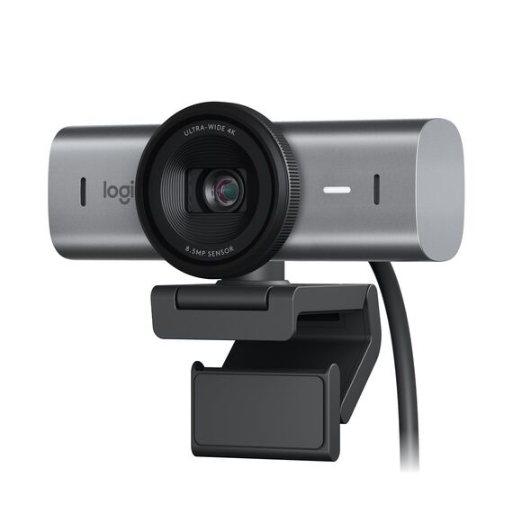Logitech MX Brio Ultra HD 4K Collaboration and Streaming Webcam, 1080p at 60 FPS, Dual Noise Reducing Mics, Show Mode, USB-C, Webcam Cover, Works with Microsoft Teams, Zoom, Google Meet, Graphit