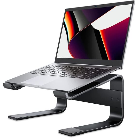 Soqool Laptop Ständer, Aluminium Laptop Stand mit Belüftung, Ergonomisch Laptop Halterung für Schreibtisch, Kompatibel mit MacBook Air/Pro, Lenovo, Huawei, Acer, Dell, HP (10-17 Zoll)