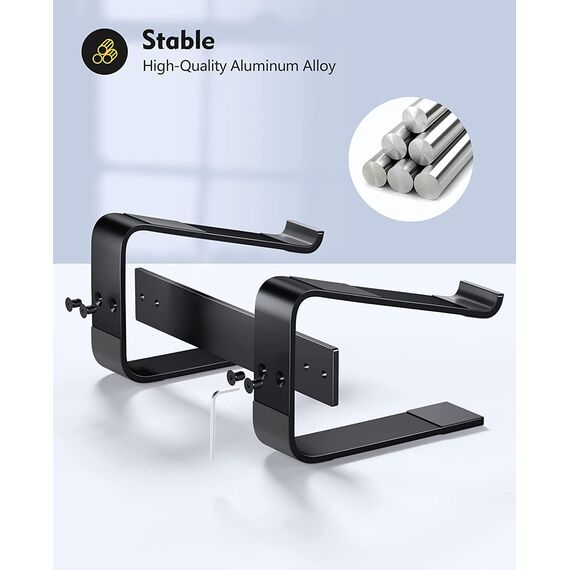 Soqool Laptop Ständer, Aluminium Laptop Stand mit Belüftung, Ergonomisch Laptop Halterung für Schreibtisch, Kompatibel mit MacBook Air/Pro, Lenovo, Huawei, Acer, Dell, HP (10-17 Zoll)