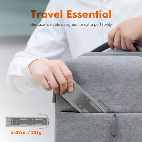 GRIFEMA GB1054B Laptop ständer für Schreibtisch, Höhenverstellbarer Laptop Riser, Tragbarer LaptopStänder mit 7 Neigungsverstellungen für 10"-17,3" Laptops und Tablets - Schwarz