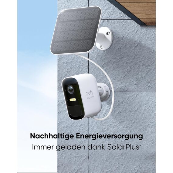 eufy Security eufyCam 2C Pro 2-Kamera-Set, Überwachungskamera Aussen Solar mit 2K Auflösung, HomeKit-Kompatibilität, IP67-Wetterfest, Farb-Nachtsicht, Ohne ABO-Gebühren
