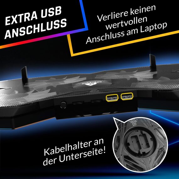KLIM Wind Laptop Kühler - Mehr als 500 000 verkaufte Einheiten - NEU - Cooling Pad - USB Powered - Stabil und leise - 4 Lüfter - Laptop Cooler Für PC, Mac, Xbox, PS4-15-17 Zoll - Weiß