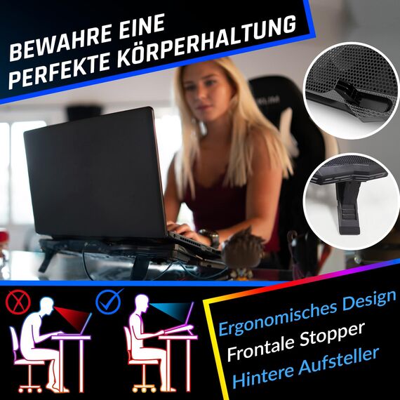KLIM Wind Laptop Kühler - Mehr als 500 000 verkaufte Einheiten - NEU 2024 - Leistungsstark - Schneller Kühlvorgang - 4 Lüfter PC Notebook PS4 Belüfteter Laptop Ständer - Grün