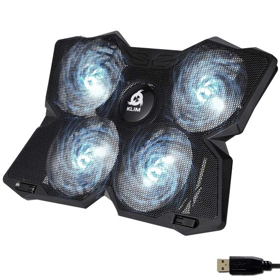 KLIM Wind Laptop Kühler - Mehr als 500 000 verkaufte Einheiten - NEU - Cooling Pad - USB Powered - Stabil und leise - 4 Lüfter - Laptop Cooler Für PC, Mac, Xbox, PS4-15-17 Zoll - Weiß