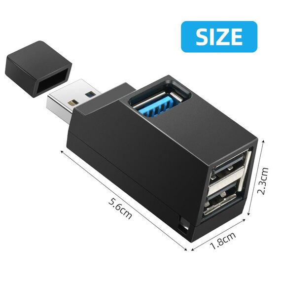 AXFEE 3 Port USB 3.0 Hub, Mini USB-Hub mit Mehreren USB-Anschlüssen 1 USB3.0+2 USB2.0, usbs-Splitter Erweiterung Adapter, Datenhub für Laptop MacBook Desktop-PC kompatibel mit Flash-Laufwerk Tastatur