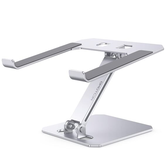 OMOTON Aluminium Laptop Ständer Höhenverstellbar, Ergonomischer Faltbarer Notebook Ständer, Laptop Halterung für Laptops wie MacBook Pro/Air (11-16 Zoll), Silber