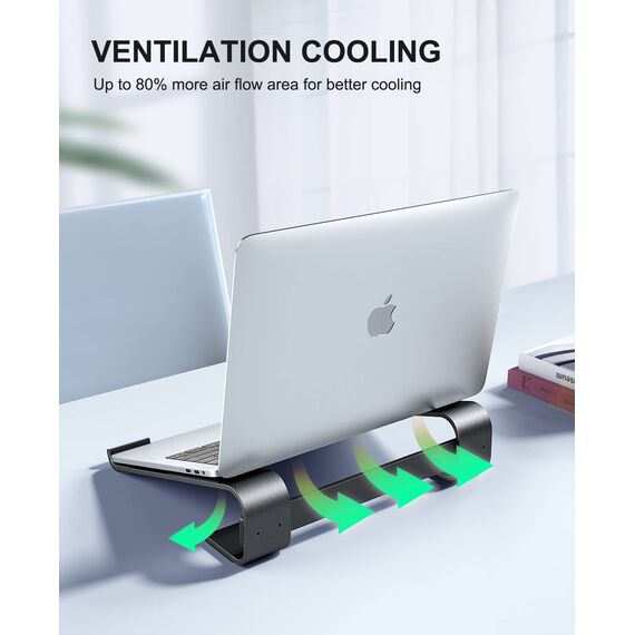 Soqool Laptop Ständer, Ergonomisch Laptop Halterung für Schreibtisch, Aluminium Notebook Ständer mit Belüftung, Kompatibel mit MacBook Air/Pro, Lenovo, Huawei, Acer, Dell, HP (10-17 Zoll)