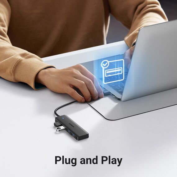UGREEN USB Hub 3.0, USB Splitter 4 Port Ultra Slim with 5Gbps Data Transfer, USB Extender for Mouse, Keyboard, Flash Drive, Card Reader, Printer, Compatible with Laptop, Desktop PC, Xbox, PS5, etc.