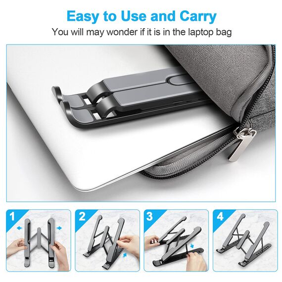 AOVUYCK-Store Laptop Ständer mit 8 verstellbaren Stufen, Notebook Ständer Rutschfester Laptopständer aus Kunststoff und Silikon, Kompatibel mit MacBook Air Pro, HP, 10—15,6 Zoll