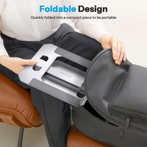 OMOTON Aluminium Laptop Ständer Höhenverstellbar, Ergonomischer Faltbarer Notebook Ständer, Laptop Halterung für Laptops wie MacBook Pro/Air (11-16 Zoll), Silber