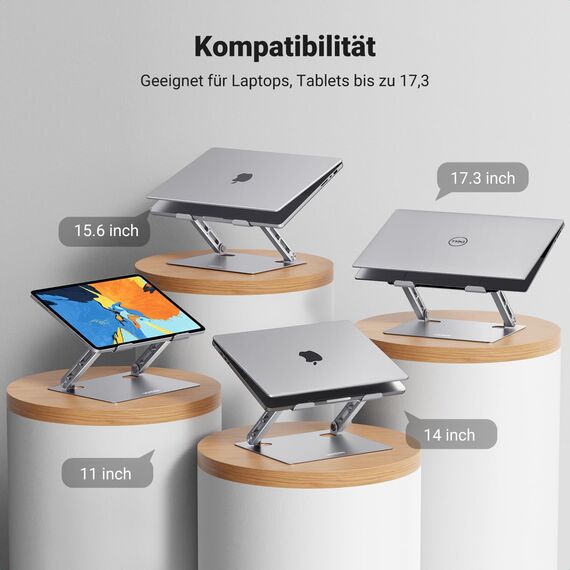 UGREEN Laptop Ständer Höhenverstellbarer Faltbarer Laptop Stand Ergonomischer, Belüfteter Laptopständer Notebook Stand Kompatibel mit MacBook Air, Pro, Dell Allen Laptops 10-17.3"