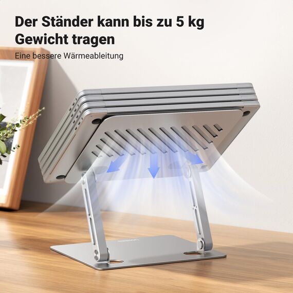 UGREEN Laptop Ständer Höhenverstellbarer Faltbarer Laptop Stand Ergonomischer, Belüfteter Laptopständer Notebook Stand Kompatibel mit MacBook Air, Pro, Dell Allen Laptops 10-17.3"
