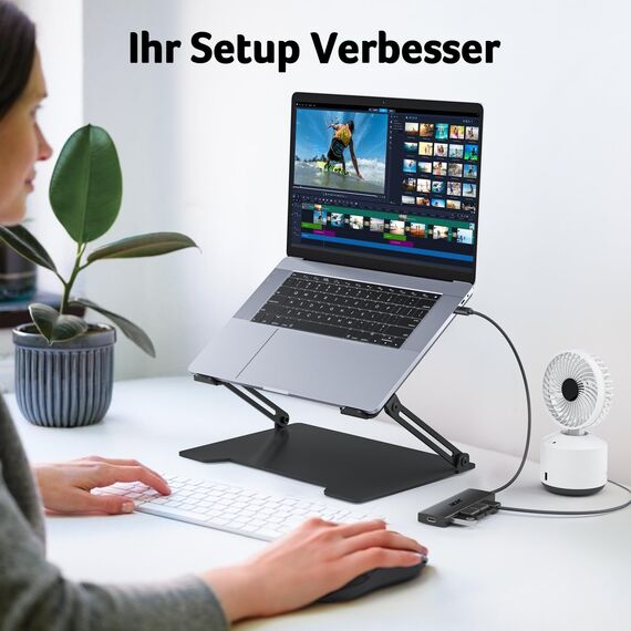 acer USB C HUB 3.0 mit USB-C-Stromversorgung, Ultra Slim Multiport Hub 4 Ports USB 3.0 Adapter für iPhone 15/16 Serie, MacBook/iPad Pro, iMac, Surface Pro, PC, Laptop, Tablets, Tastatur, Maus.- 20cm