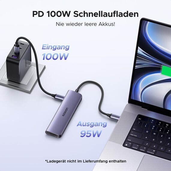 UGREEN Revodok 1071 USB C Hub HDMI 4K, PD 100W, USB 3.0 Datenports, SD/TF Kartenleser Multiport Adapter Kompatibel mit iPhone 17/16, MacBook, iPad, Surface Laptop, Galaxy S24, Steam Deck usw.