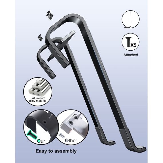 Soqool Laptop Ständer, Ergonomisch Laptop Halterung für Schreibtisch, Aluminium Notebook Ständer mit Belüftung, Kompatibel mit MacBook Air/Pro, Lenovo, Huawei, Acer, Dell, HP (10-17 Zoll)