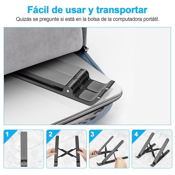 AOVUYCK-Store Laptop Ständer, 8-Stufe Einstellbar Laptop Stand, Tragbar Höhenverstellbarer Belüfteter Laptopständer, Notebook Ständer für MacBook, Lenovo, Dell, 10-15,6'' Laptops, Tablets, Notebooks.