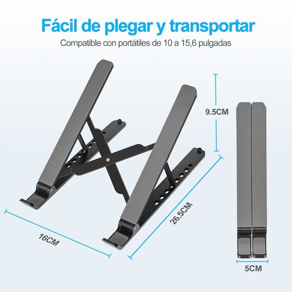 AOVUYCK-Store Laptop Ständer, 8-Stufe Einstellbar Laptop Stand, Tragbar Höhenverstellbarer Belüfteter Laptopständer, Notebook Ständer für MacBook, Lenovo, Dell, 10-15,6'' Laptops, Tablets, Notebooks.