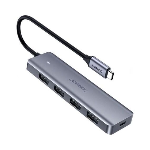 UGREEN USB C Hub mit 4 Ports USB 3.0 OTG Adapter, Verteiler Mit Stromversorgung-Port Kompatibel Mit iPhone 17 Serie, MacBook Serie, iPad, Surface Pro/Go, Thinkpad und Mehr (15cm)