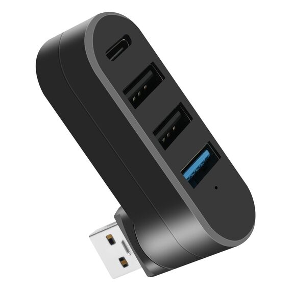 AXFEE 4 Port USB 3.0 Hub, Mini USB Hub mit Mehreren Anschlüssen, 1 USB3.0+2 USB2.0+Type-C, USB-Splitter Erweiterung Adapter, für Laptop MacBook Desktop PC, Kompatibel mit Flash Laufwerk Tastatur
