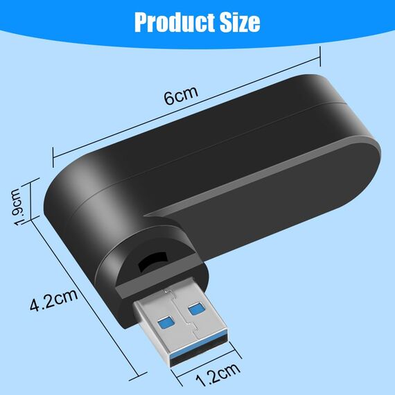 AXFEE 4 Port USB 3.0 Hub, Mini USB Hub mit Mehreren Anschlüssen, 1 USB3.0+2 USB2.0+Type-C, USB-Splitter Erweiterung Adapter, für Laptop MacBook Desktop PC, Kompatibel mit Flash Laufwerk Tastatur
