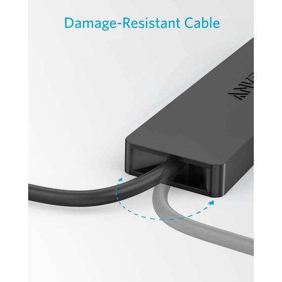 Anker 4-Port USB 3.0 Hub, Dünner Datenhub USB Hub mit 60cm Verlängerungskabel (Keine Ladeleistung), Geeignet für MacBook, Mac Pro, Mac mini, iMac, Surface Pro, XPS, PC, Flash Drive, Mobile HDD